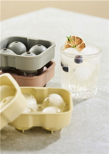 Round Silicone Ice Cube Tray Beige SCH12M10828