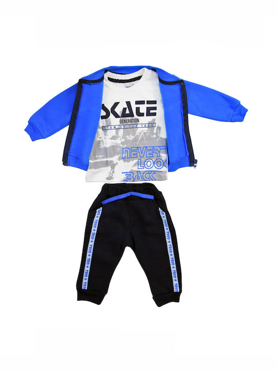 Poulain Kids Sweatpants Set Blue 3pcs