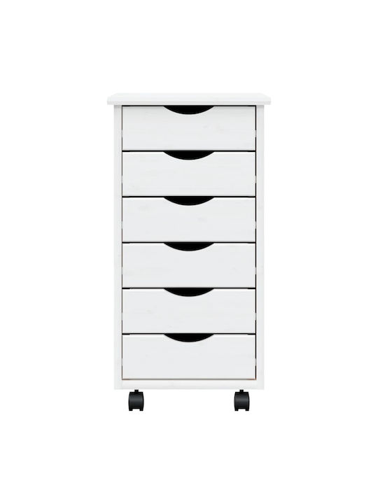 Office Storage Solid Wood Drawer White L34xW39xH65.5cm