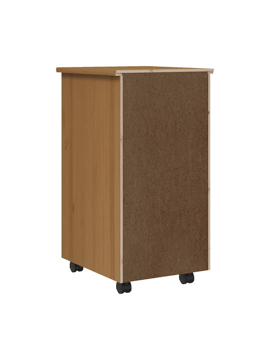 Office Storage Solid Wood Drawer Μελί Καφέ L34xW39xH65.5cm