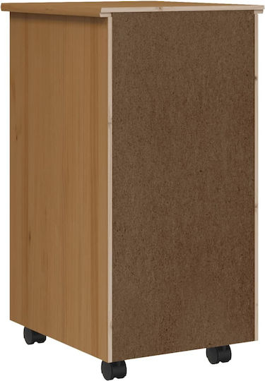 Чекмеджета За Бюро От Масивно Дърво Меден Кафяв 34x39x65.5см