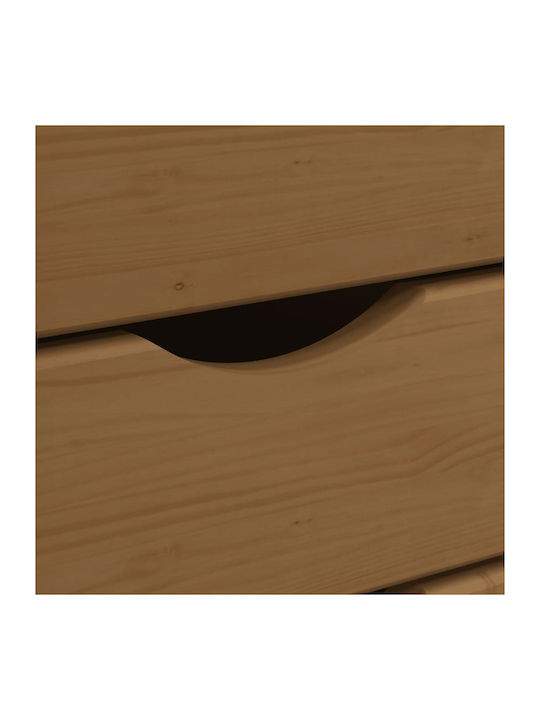 Office Storage Solid Wood Drawer Μελί Καφέ L34xW39xH65.5cm