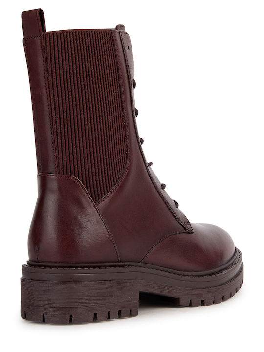 D Iridea Leather Women's Ankle Boots Brown