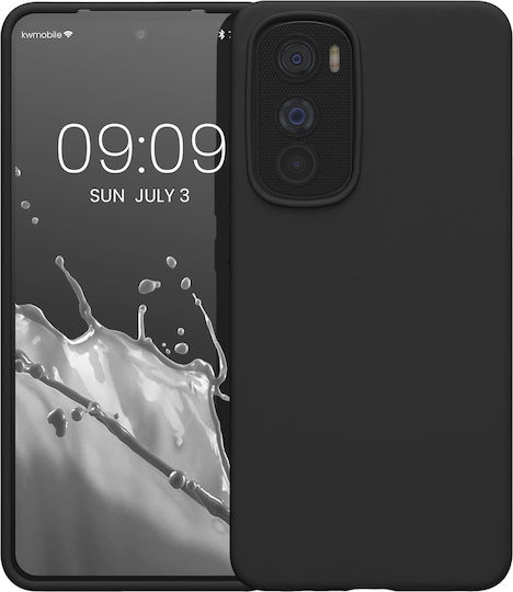 KWmobile Soft Flexible Umschlag Rückseite Silikon Schwarz (Motorola Edge 30)