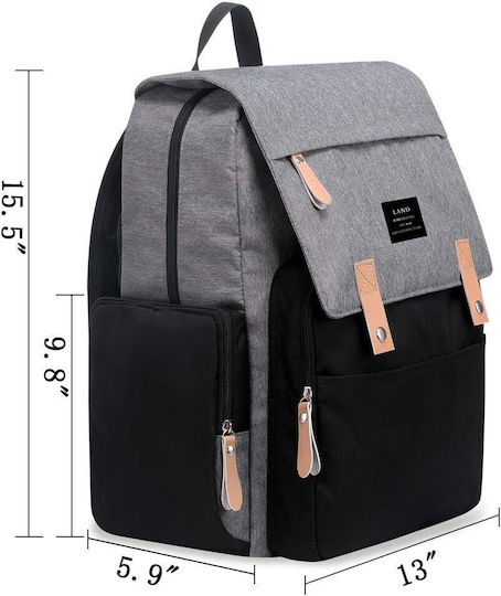 Land Diaper Bag Black 38x22x46cm.