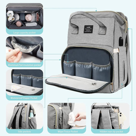 Land Wickeltasche-Wickelrucksack Schwarz 31cm.