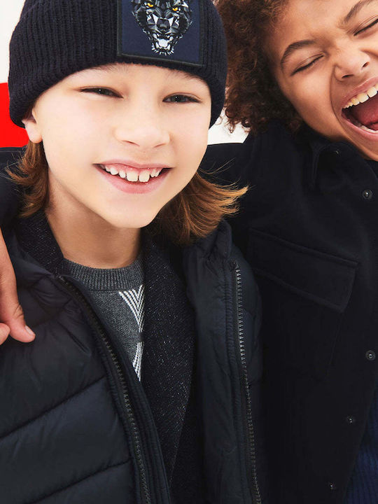 Kids Beanie Knitted Blue