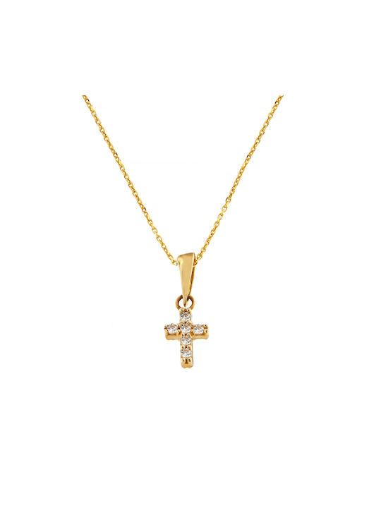 Ioannis Kosmima Gold Cross 14K Double Sided with Chain