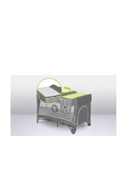 Lionelo Flower Laufstall mit Wickeltisch & Matratze Gray