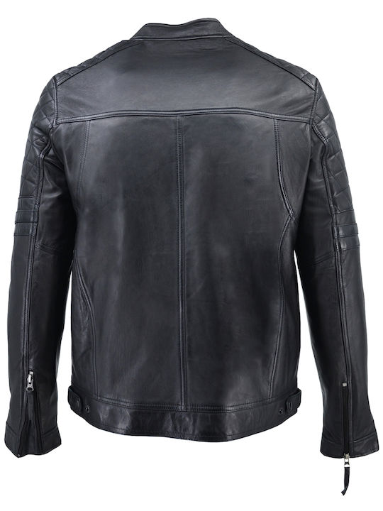 Δερμάτινα 100 Men's Winter Leather Jacket Black