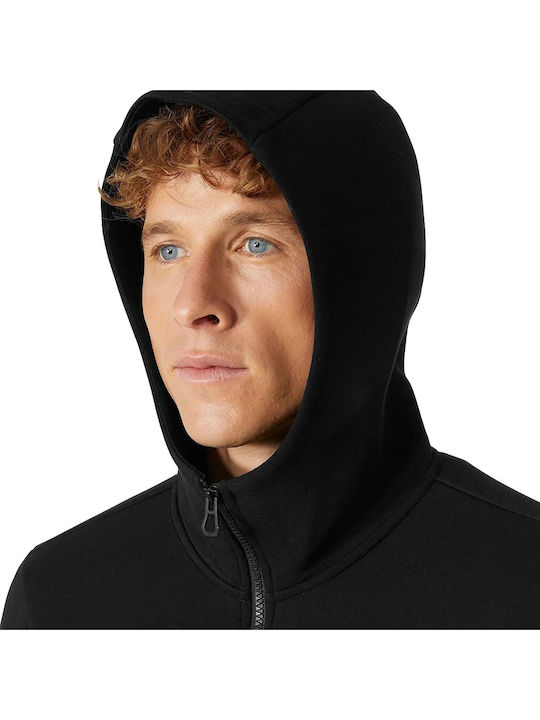 Men's Cardigan with Hood Black