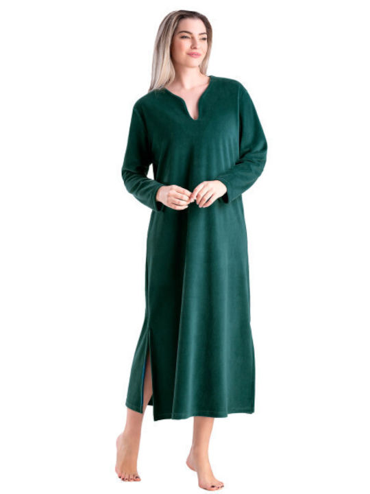 Relax Lingerie Winter Velvet Women's Nightdress Green