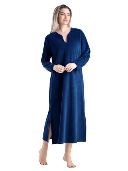 Relax Lingerie Winter Velvet Women's Nightdress Blue