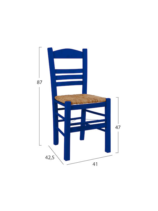 Καρέκλα Καφενείου Ξύλινη Μπλε 40x42x88εκ.