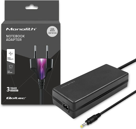 Qoltec Φορτιστής Laptop 120W 19V 6.32A για Asus με Αποσπώμενο Καλώδιο Τροφοδοσίας