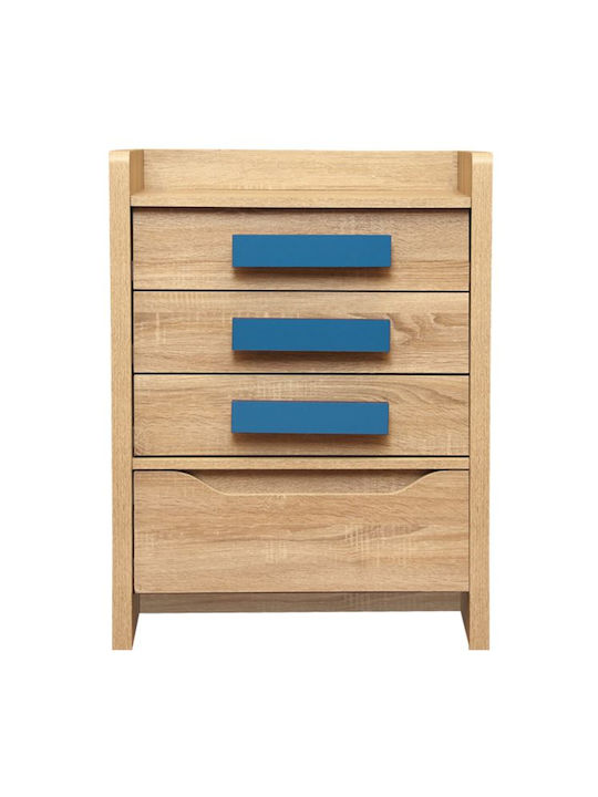 Kids Chest of Drawers Light Blue with 4 Drawers 63x40x80cm