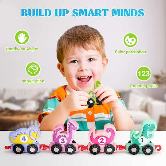 Marionette Wooden Toys Set with Train made of Wood for 3+ years+ Years