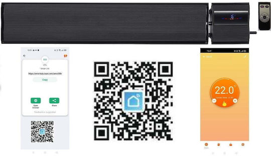 ElectricSun Convector Heater Wall 2800W with Electronic Thermostat and WiFi 180x15cm Black