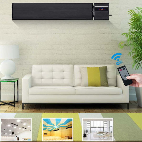 ElectricSun Convector Heater Wall 2800W with Electronic Thermostat and WiFi 180x15cm Black