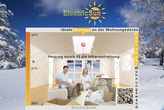 ElectricSun Convector Heater Wall 2800W with Electronic Thermostat and WiFi 180x15cm Black