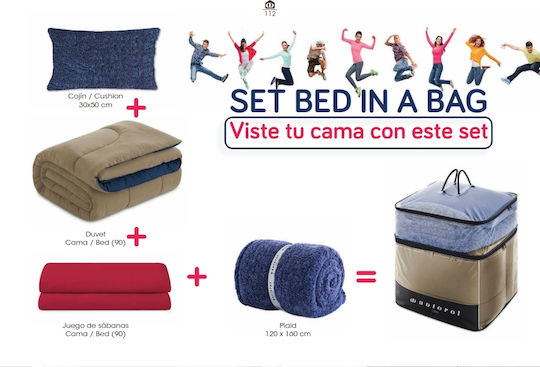Manterol Casa Kids Duvet Set Double Sided Single with Pillowcase Blue 160x270cm
