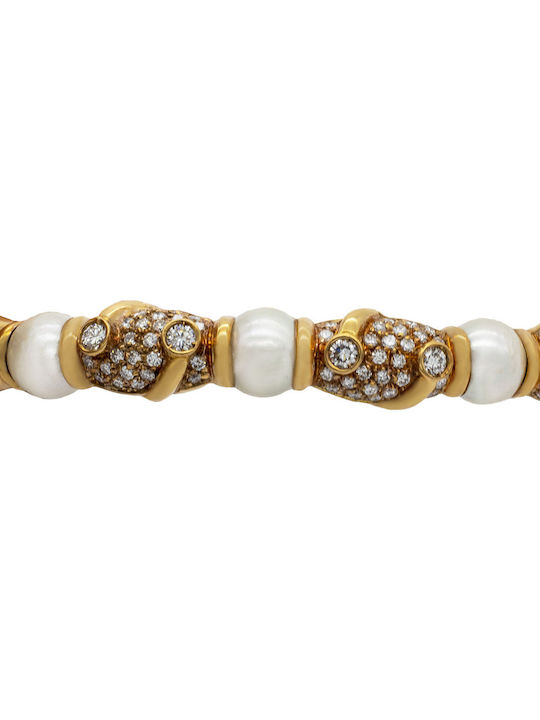 Savvas Design Bracelet made of Gold 18K with Pearls