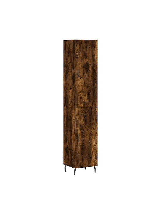 Office Storage Chipboard Cabinet Oak L34.5xW34xH180cm