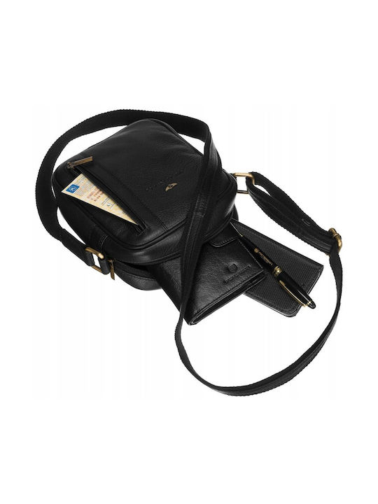 Leder Herrentasche Bote Schwarz