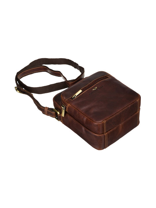 Leder Herrentasche Schulter / Crossbody Braun