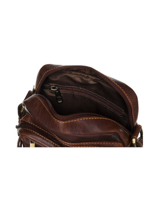 Leder Herrentasche Schulter / Crossbody Braun