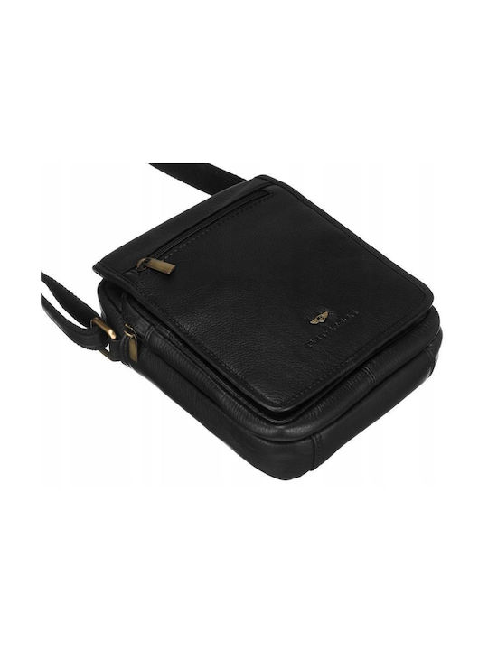 Leather Men's Bag Messenger Black