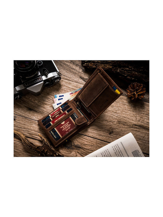 Leather Men's Wallet with RFID Brown