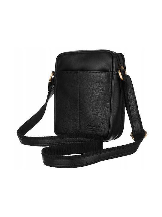 Leather Men's Bag Messenger Black