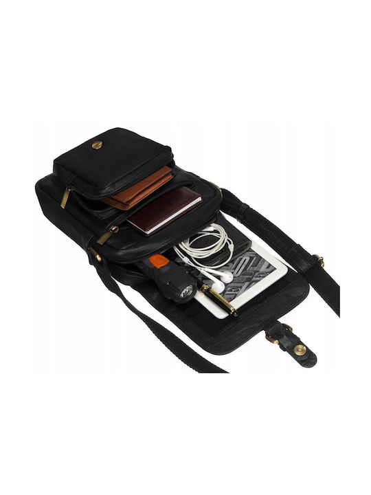 Leather Men's Bag Messenger Black
