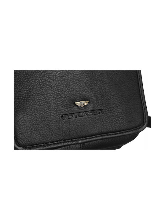 Leather Men's Bag Messenger Black