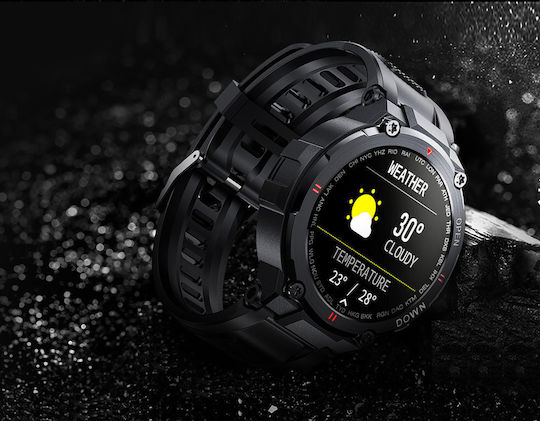 Gravity GT7 Smartwatch με Παλμογράφο (Μαύρο)