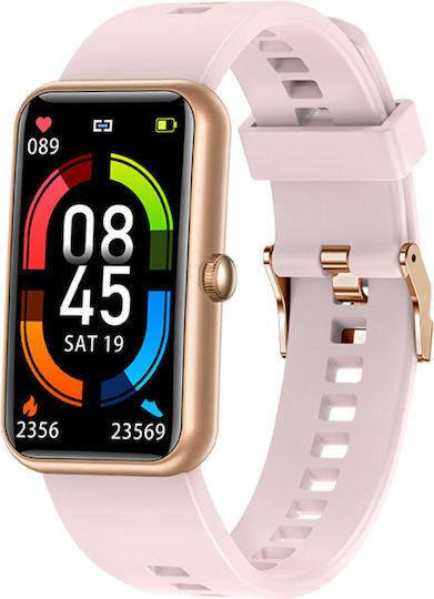Rubicon SR032E Smartwatch με Παλμογράφο (Ροζ)