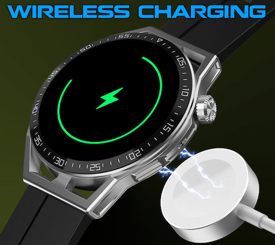 Rubicon SR033D Smartwatch με Παλμογράφο (Μαύρο)
