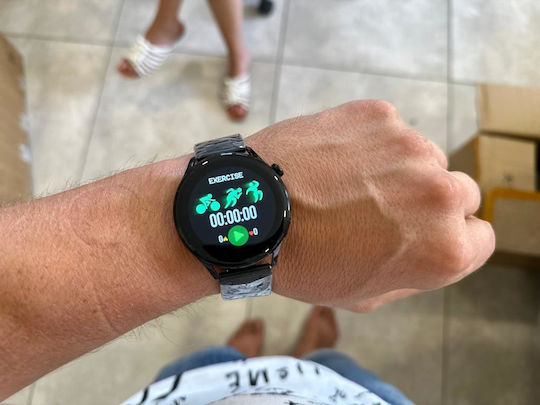 Rubicon SR045C Aluminium 42mm Smartwatch mit Pulsmesser (Schwarz)