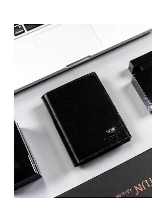 Leather Men's Wallet Cards with RFID Beige