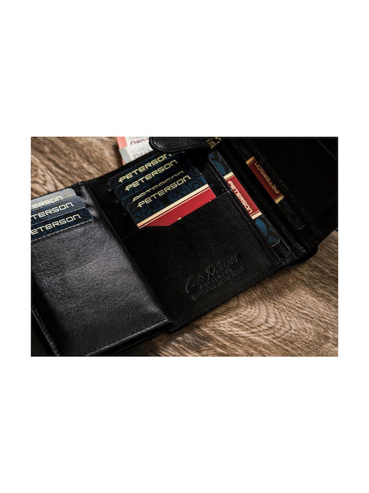 Leder Herren Geldbörse Karten mit RFID Schwarz