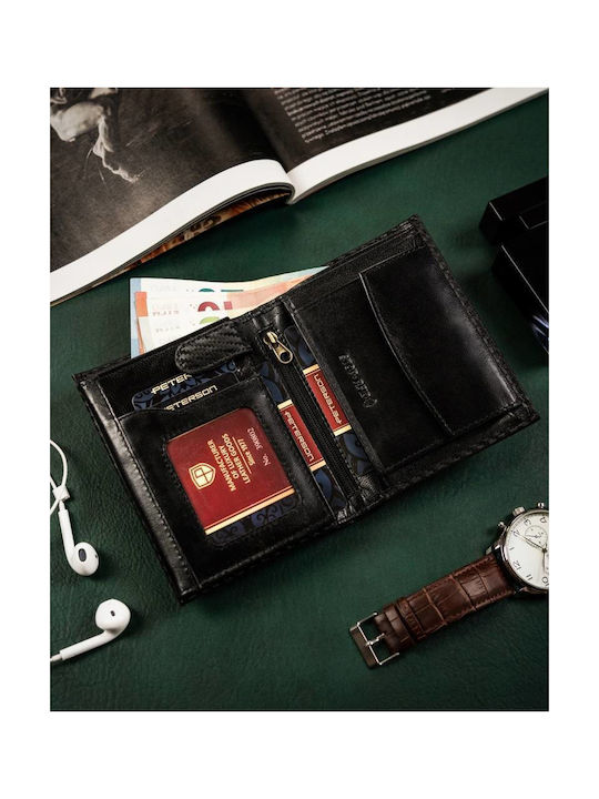 Leather Men's Wallet Cards with RFID Beige
