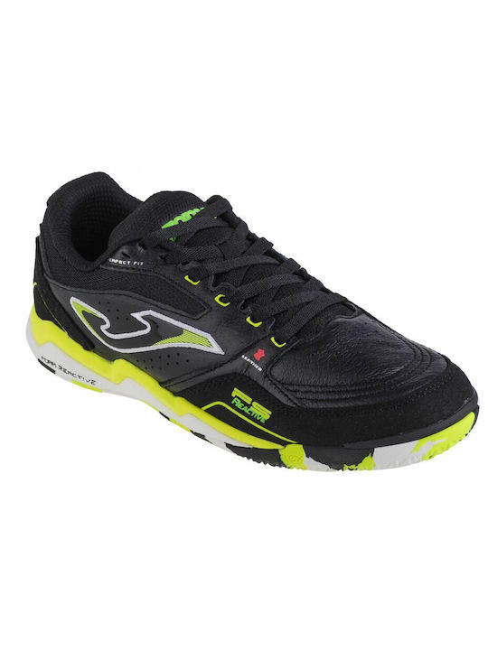 Joma Reactive 2301 IN Low Pantofi de fotbal Hall Black