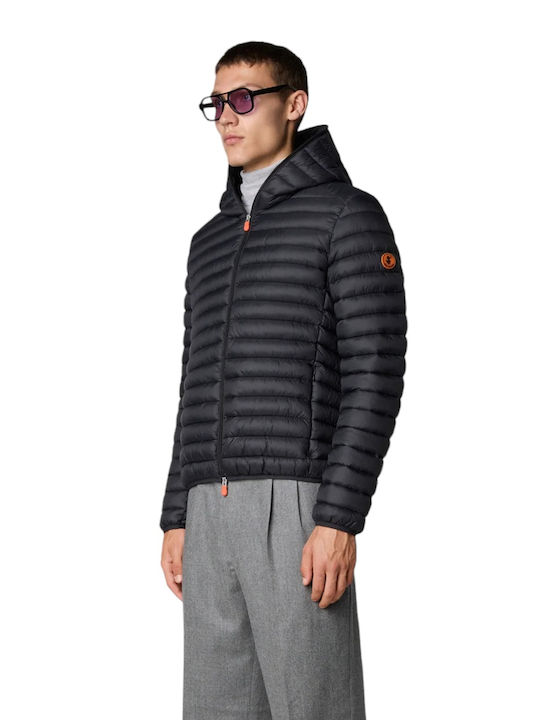 Save The Duck Herren Winter Jacke Lässig Schwarz