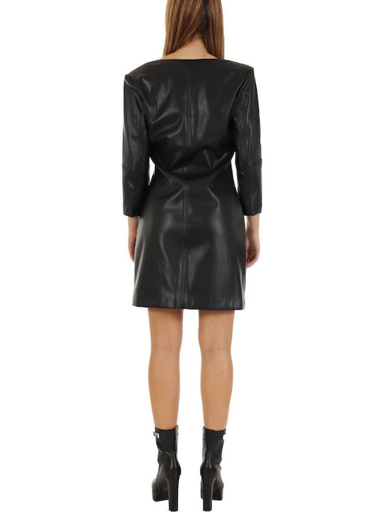 Rochie Mini De Seară Piele Neagră
