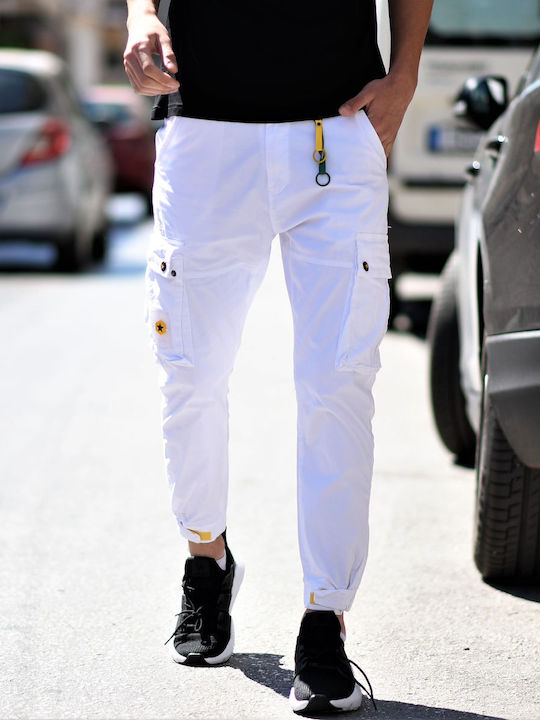 Trousers Cargo in Slim Fit White