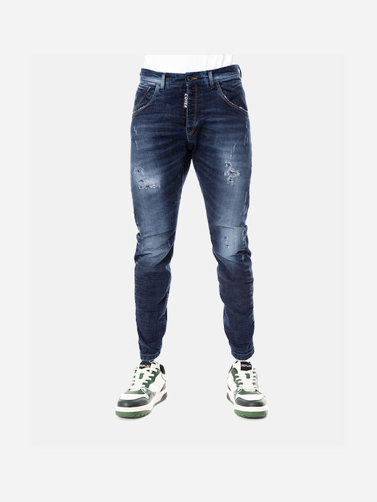 Herren Jeanshose Elastisches Loose Anwendung Blau