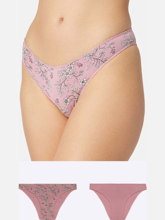 Rio Modal Fimelle Damen Slip 2Pack Rosa