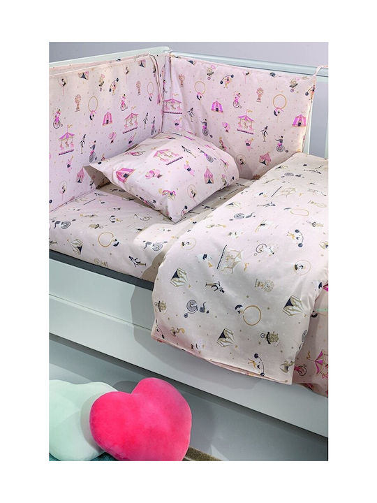 Saint Clair Baby Sheets Set Crib Cotton Pinky 115x170cm