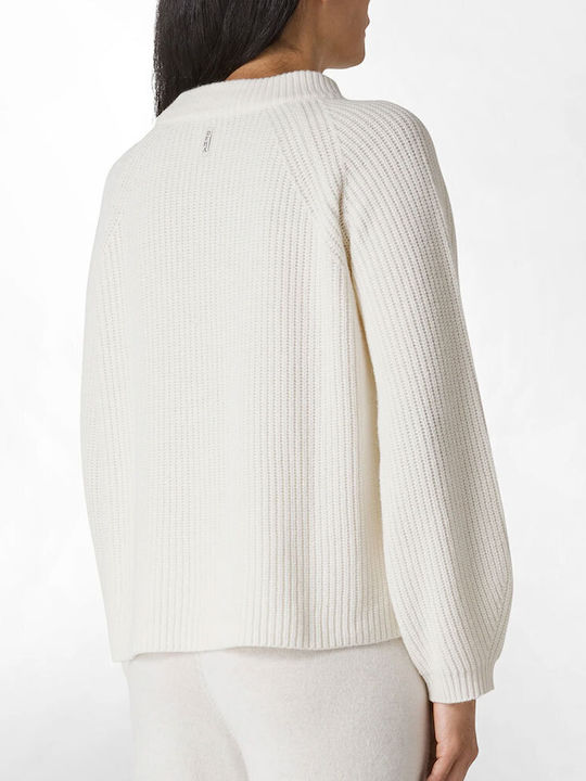 Deha Women's Long Sleeve Sweater Woolen White